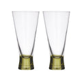 Assemble Canal Flute Glasses (2pc) - Olive | Koop.co.nz