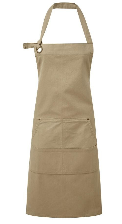 Canvas Bib Apron With Front Pocket Heavy Duty 28" X 34"