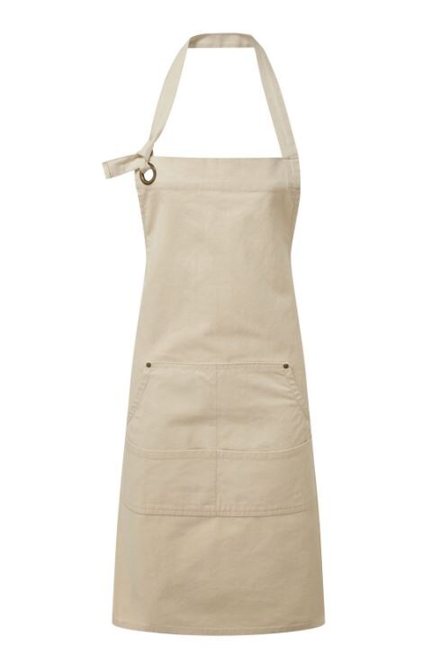 Canvas Bib Apron With Front Pocket Heavy Duty 28" X 34"