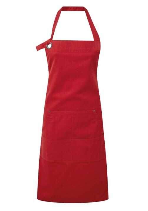 Canvas Bib Apron With Front Pocket Heavy Duty 28" X 34"