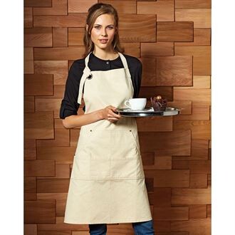 Canvas Bib Apron With Front Pocket Heavy Duty 28" X 34"