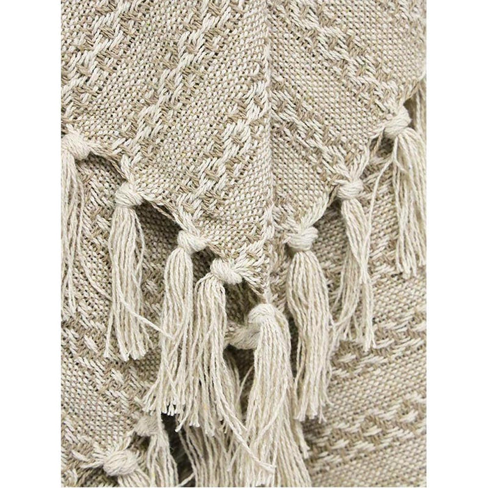 Stoneleigh & Roberson Carly Woven Cotton Throw - Brown/Natural | Koop.co.nz