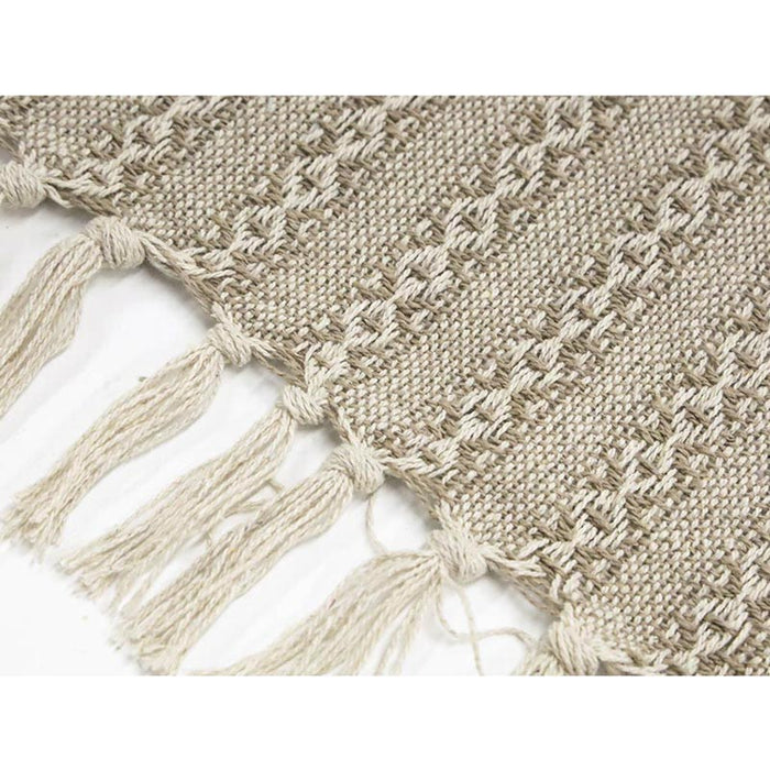 Stoneleigh & Roberson Carly Woven Cotton Throw - Brown/Natural | Koop.co.nz