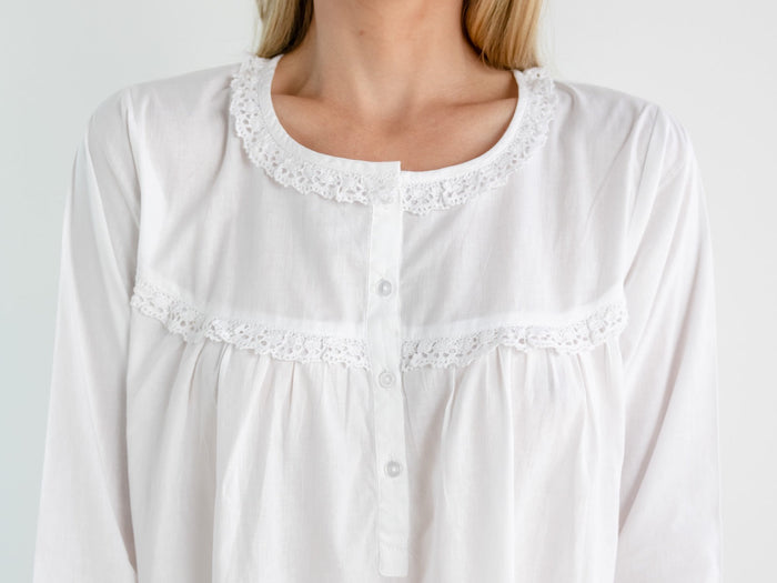 Catherine White Cotton Nightgown
