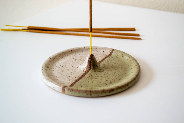 Ceramic Incense Holder - Color Block: Beige