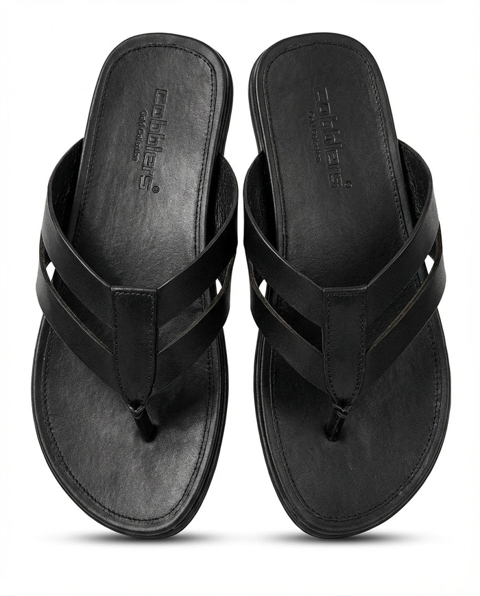 CGSC 26 BLCK Leather Slippers