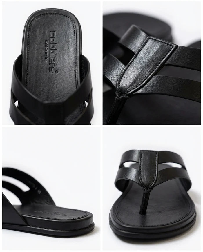 CGSC 26 BLCK Leather Slippers