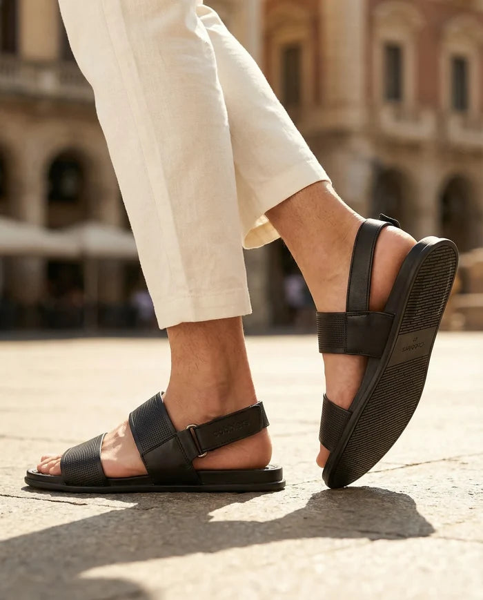 CGSC 26 BLK Double Strap Sandals