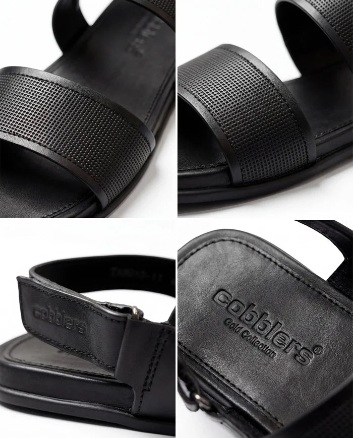 CGSC 26 BLK Double Strap Sandals