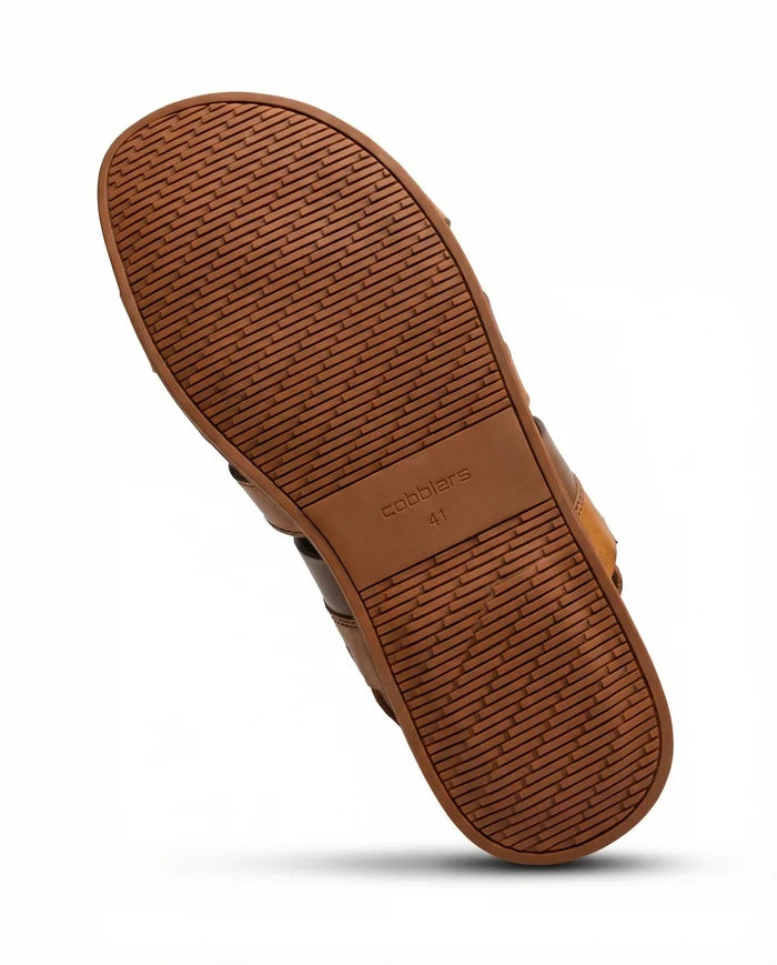 CGSC 26 BRWN Cross Strap Sandals