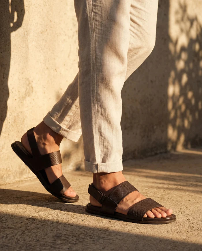 CGSC 26 BRWN Double Strap Sandals