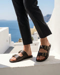 CGSC 26 BRWN Dual-Strap Slippers