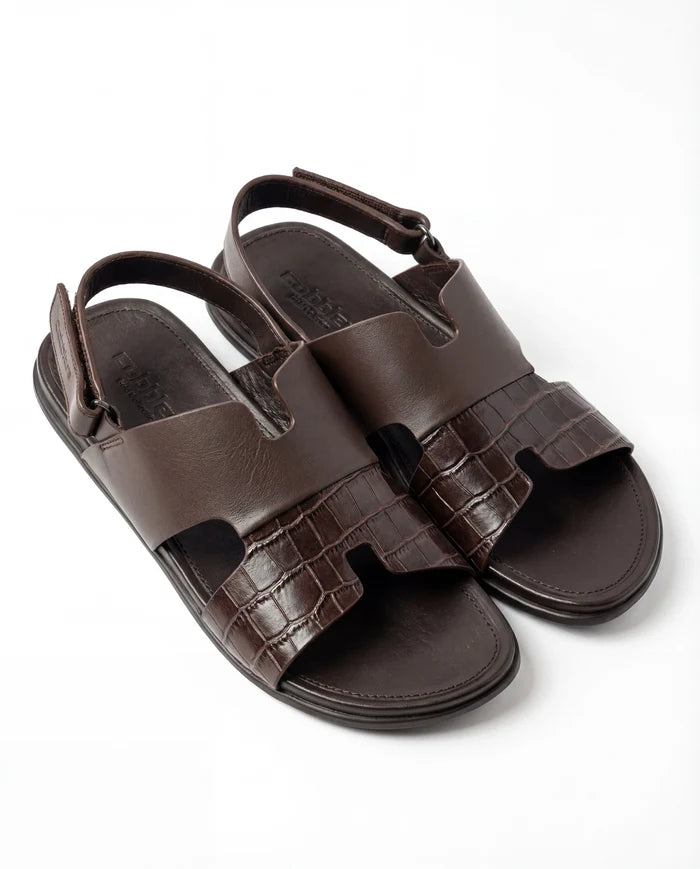 CGSC 26 Coffee Perforated Dual-Strap Sandals
