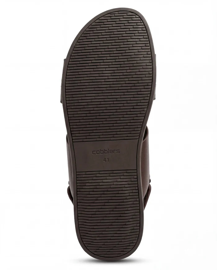 CGSC 26 Coffee Perforated Dual-Strap Sandals