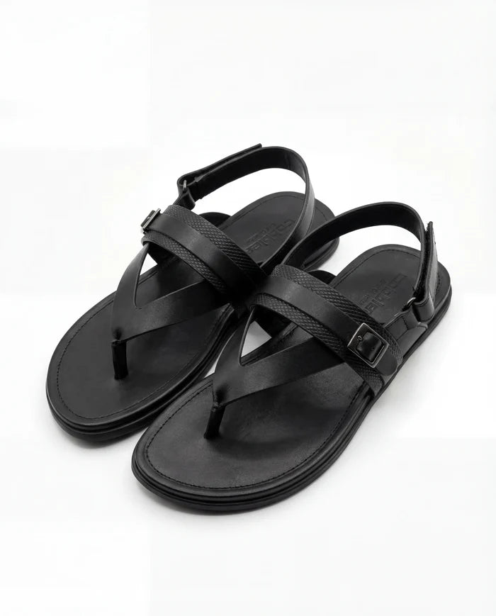 CGSC BLCK Perforated Dual Strap Sandals