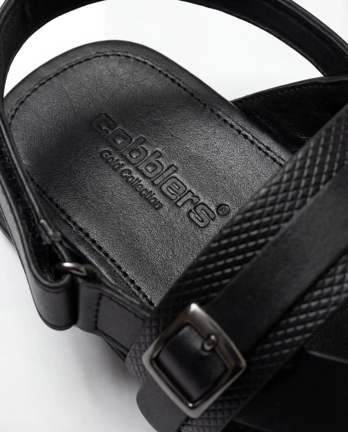 CGSC BLCK Perforated Dual Strap Sandals