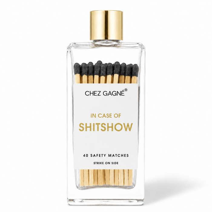 Chez Gagné - In Case of Shitshow - Safety Matches, Black, Funny Gift