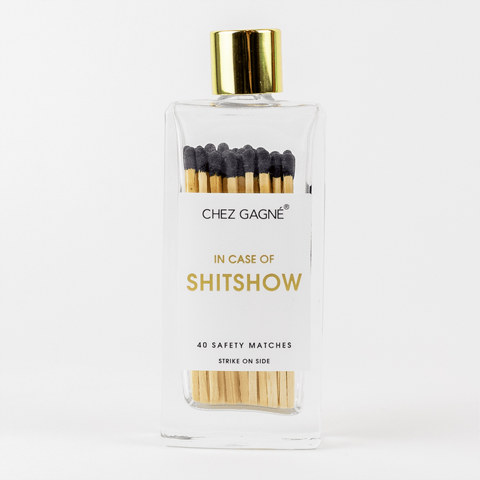 Chez Gagné - In Case of Shitshow - Safety Matches, Black, Funny Gift