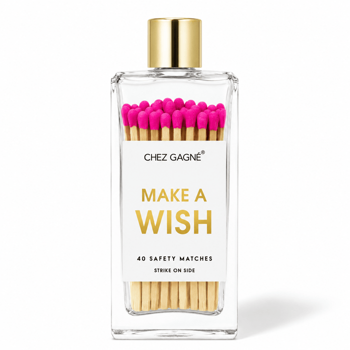 Chez Gagné - Make A Wish - Glass Bottle Safety Matches, Birthday Gift