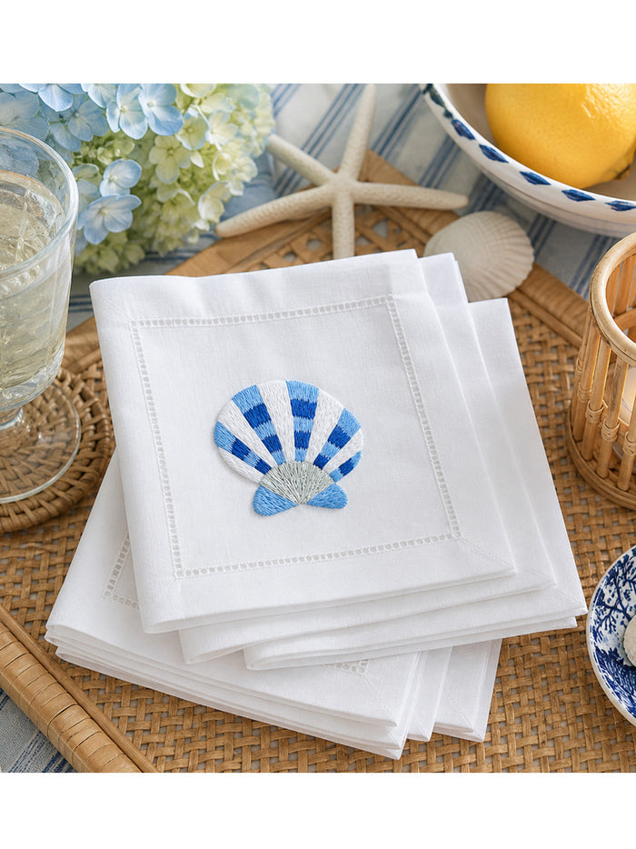 Cocktail Napkins, Clam, Set of 4
