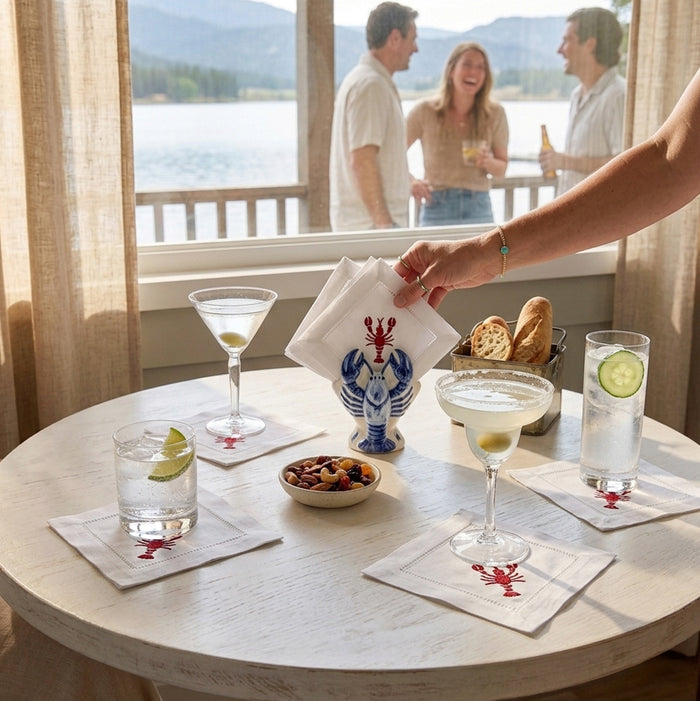 Cocktail Napkins, Clam, Set of 4
