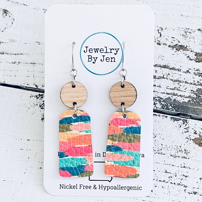 Colorful Brushstrokes Dangle Earrings