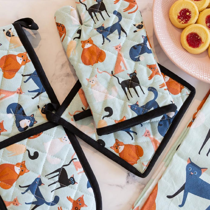 Allgifts Colourful Cats Double Oven Glove | Koop.co.nz