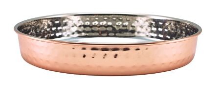 Copper Plated Hammered Presentation Plate 20 X 3cm (Box Of 12)