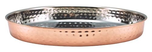 Copper Plated Hammered Presentation Plate 25 X 3cm (Box Of 12)