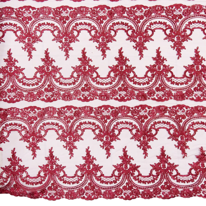 Corded Chantilly Embroidered Tulle Lace
