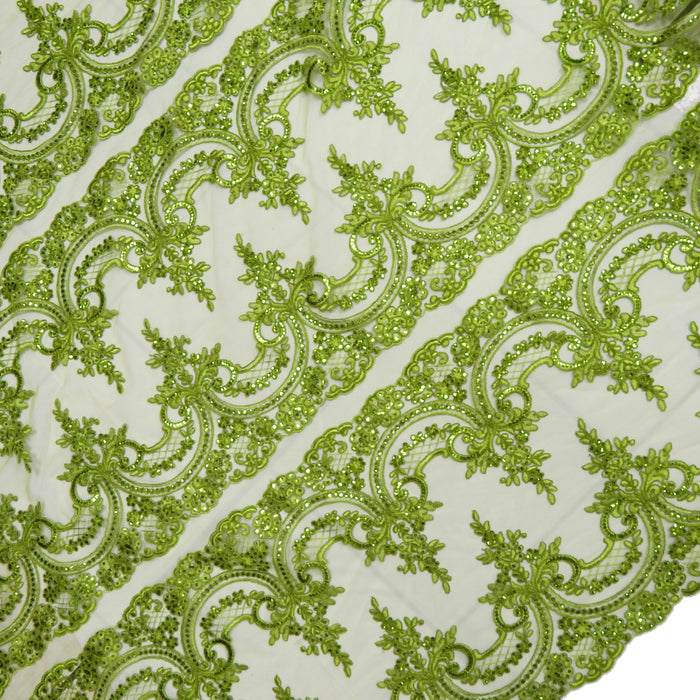 Corded Chantilly Embroidered Tulle Lace