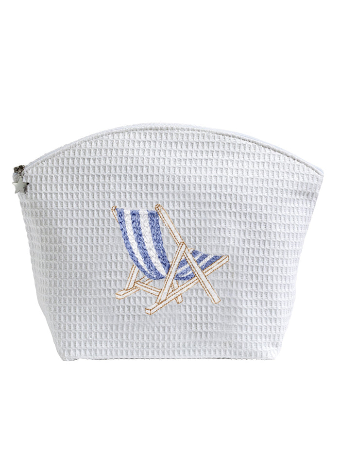 Cosmetic Bag (Large), Deck Chair (Blue)