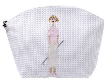 Cosmetic Bag (Large), Embroidered People