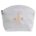 Cosmetic Bag (Large), Fleur de Lis (Beige)