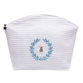 Cosmetic Bag (Large), Napoleon Bee Wreath (Duck Egg Blue)