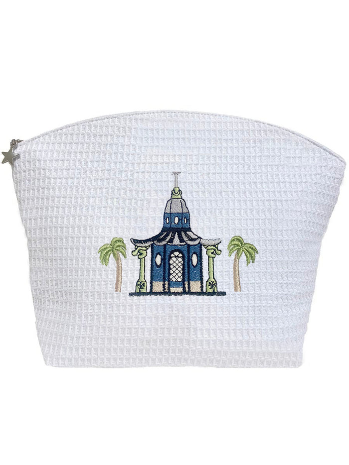 Cosmetic Bag (Large), Pagoda & Palm Trees