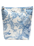 Cosmetic Bag (Large), Pineapple Garden (Blue)