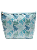 Cosmetic Bag (Medium), Cotton/Waterproof PVC, Coral Aqua