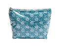 Cosmetic Bag (Medium), Cotton/Waterproof PVC, Gerbera Aqua