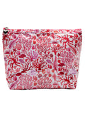 Cosmetic Bag (Medium), Cotton/Waterproof PVC, Seashell Coral