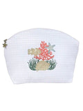 Cosmetic Bag (Medium), Embroidered Coastal