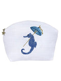 Cosmetic Bag (Medium), Seahorse & Umbrella