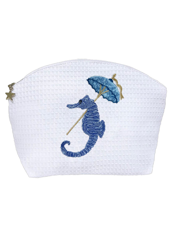 Cosmetic Bag (Medium), Seahorse & Umbrella
