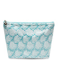 Cosmetic Bag (Medium), Trellis (Aqua)