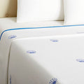 Coverlet (King) - Pure Cotton Diamond Pique, Embroidered Starfish & Scallop (Blue)