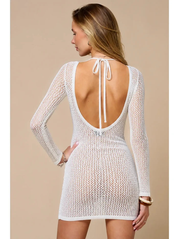 Crochet Sheer Oversize Dress with Crochet Starfish Detail