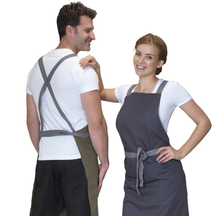 Cross Over Back Bib Apron Poly/Cotton Dp130