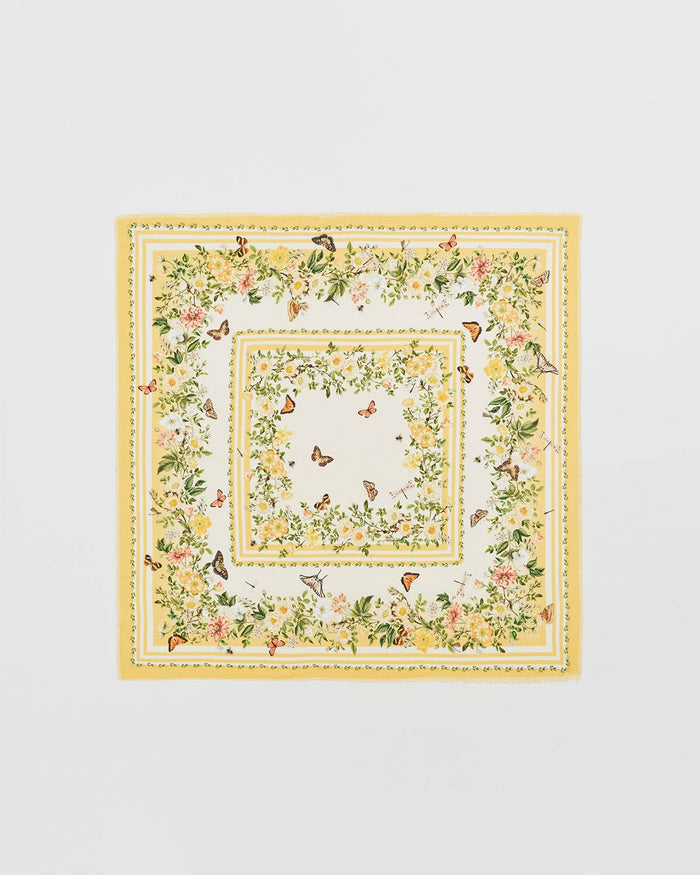 Cybele Yellow Narrative Square Scarf