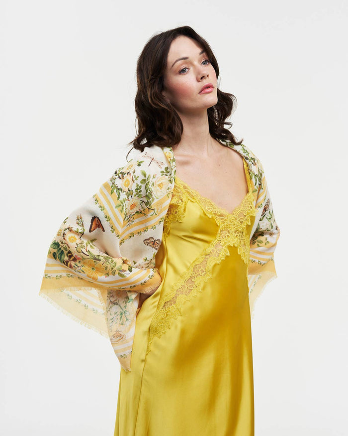 Cybele Yellow Narrative Square Scarf