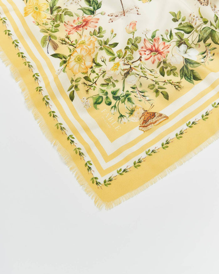 Cybele Yellow Narrative Square Scarf